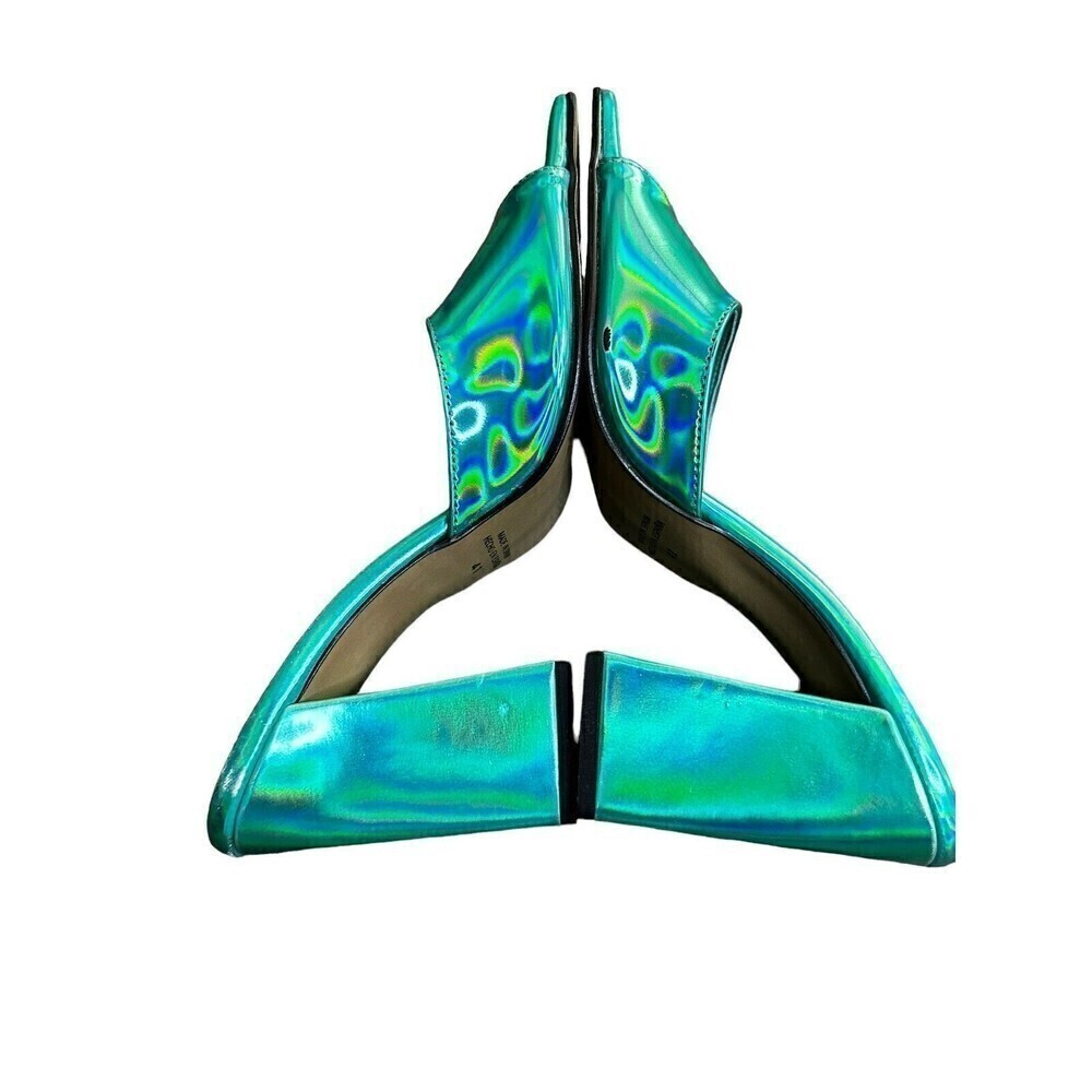 INTENTIONALLY BLANK x REVOLVE Metallic Jackson Mule in Teal Size 41. US 10 - Picture 8 of 12